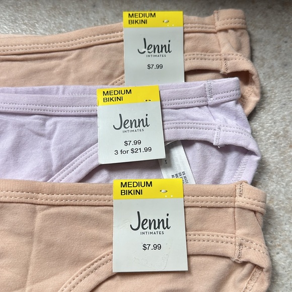 Jenni 3 Count Bikini Brief Panties Size Medium - Picture 3 of 5
